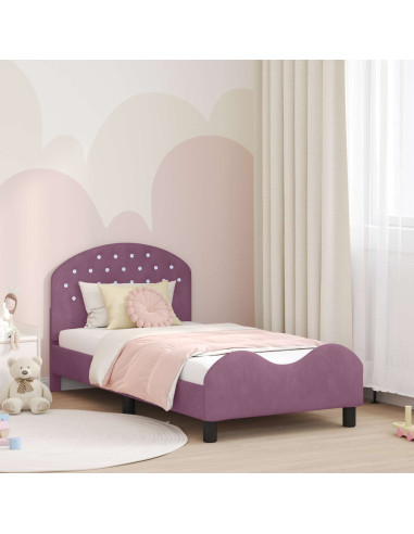Struttura letto bambini con testata Viola 80 x 160 cm Velluto