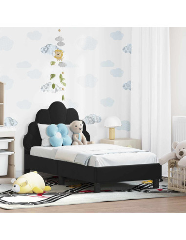 Struttura letto per bambini con testata Nero 70 x 140 cm