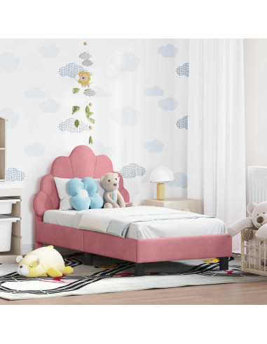 Struttura letto per bambini con testata Rosa 70 x 140 cm