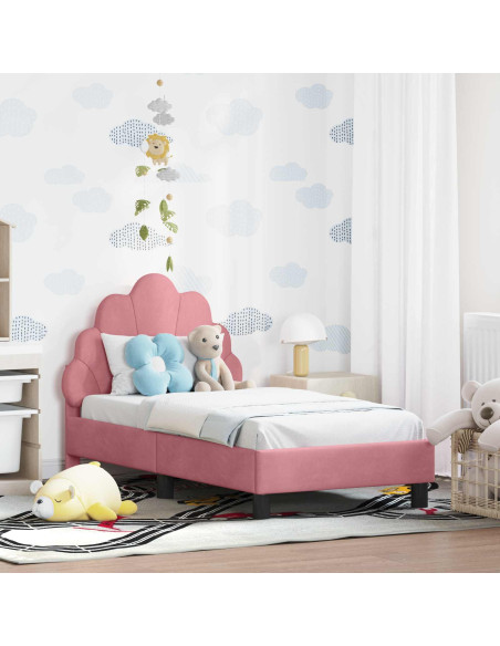 Struttura letto per bambini con testata Rosa 70 x 140 cm