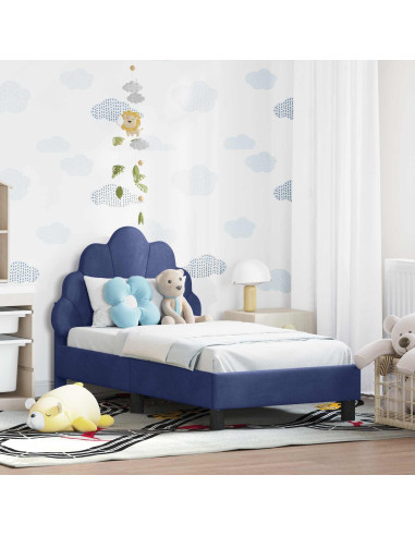 Struttura letto per bambini con testata Blu Polizia 70 x 140 cm