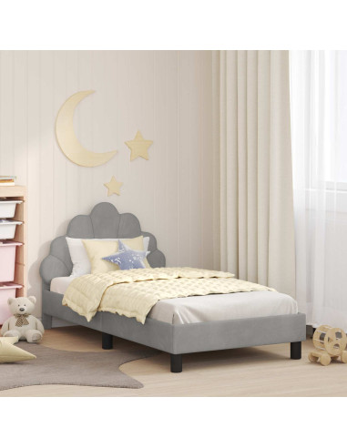 Struttura letto bambini con testata Grigio chiaro 80 x 160 cm