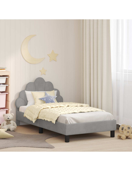 Struttura letto bambini con testata Grigio chiaro 80 x 160 cm
