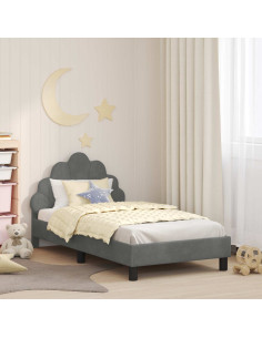 Struttura letto bambini con testata Grigio scuro 80 x 160 cm