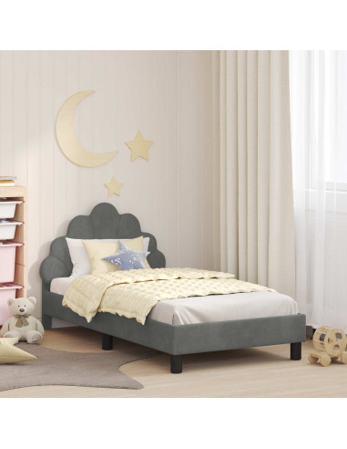 Struttura letto bambini con testata Grigio scuro 80 x 160 cm