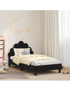 Struttura letto bambini con testata Nero 80 x 160 cm Velluto