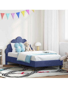 Struttura letto bambini con testata Blu Polizia 80 x 160 cm