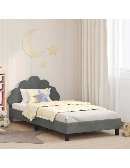 Struttura letto bambini con testata Grigio scuro 80 x 200 cm