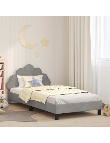 Struttura letto bambini con testata Grigio chiaro 90 x 190 cm