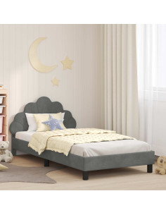 Struttura letto bambini con testata Grigio scuro 90 x 200 cm