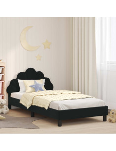 Struttura letto bambini con testata Nero 90 x 200 cm Velluto