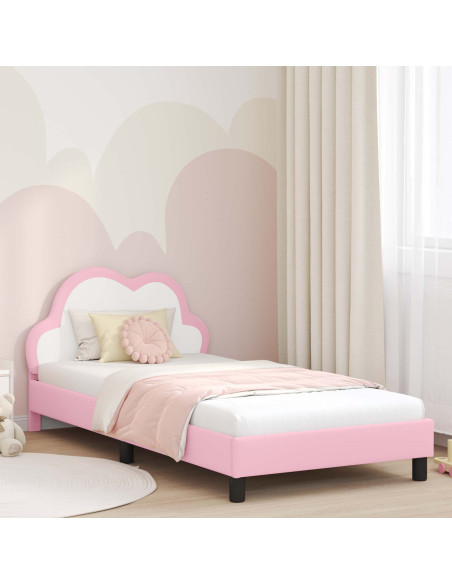 Struttura letto bambini con testata Rosa 90 x 190 cm PU
