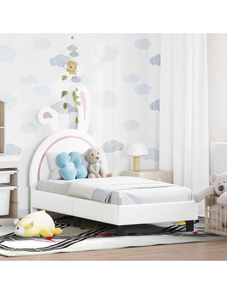Struttura letto per bambini con testata Bianco 70 x 140 cm PU