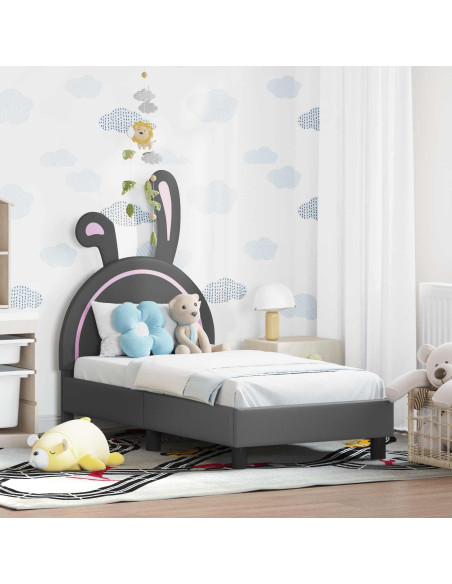 Struttura letto per bambini con testata Grigio chiaro PU