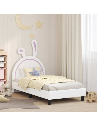 Struttura letto bambini con testata Bianco 80 x 160 cm PU