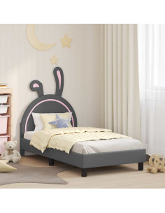 Struttura letto bambini con testata Grigio chiaro 80 x 160 cm