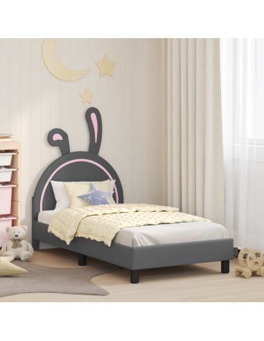 Struttura letto bambini con testata Grigio chiaro 80 x 160 cm