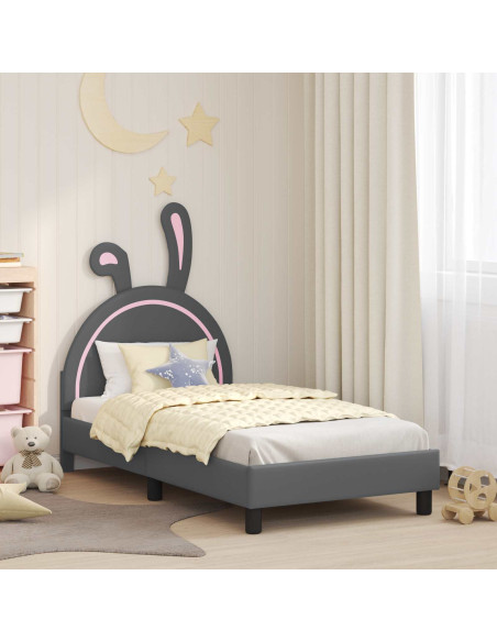 Struttura letto bambini con testata Grigio chiaro 80 x 160 cm