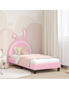 Struttura letto bambini con testata Rosa 80 x 160 cm PU