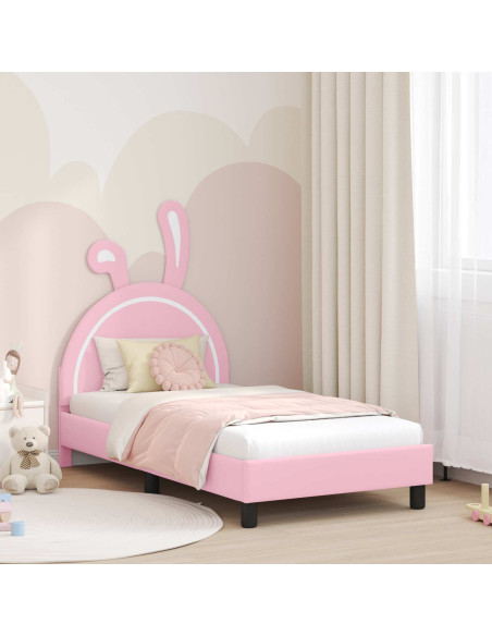 Struttura letto bambini con testata Rosa 80 x 160 cm PU