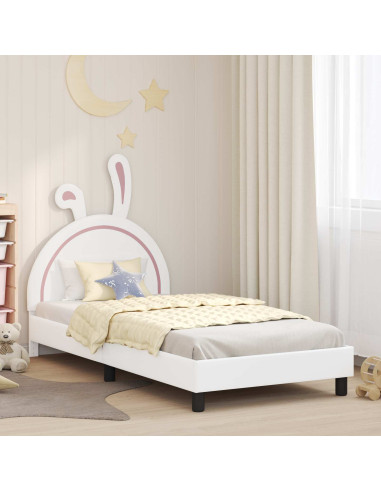 Struttura letto bambini con testata Bianco 80 x 200 cm PU
