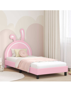 Struttura letto bambini con testata Rosa 80 x 200 cm PU
