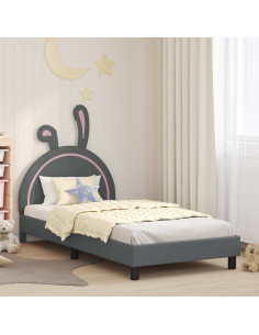 Struttura letto bambini con testata Grigio chiaro 90 x 190 cm