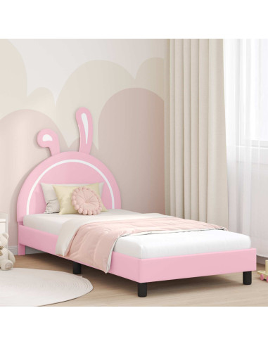 Struttura letto bambini con testata Rosa 90 x 190 cm PU