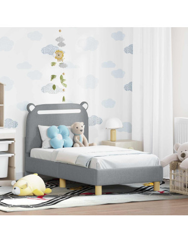 Struttura letto per bambini con testata Grigio chiaro Tessuto