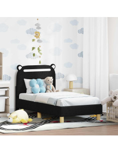Struttura letto per bambini con testata Nero 70 x 140 cm