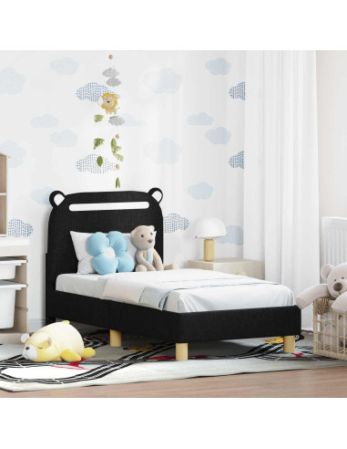 Struttura letto per bambini con testata Nero 70 x 140 cm