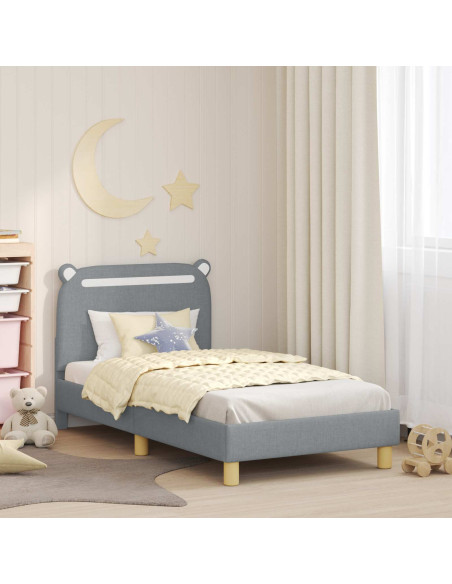 Struttura letto bambini con testata Grigio chiaro 80 x 160 cm