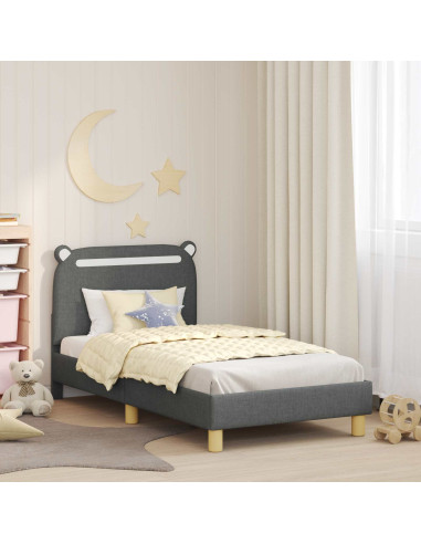 Struttura letto bambini con testata Grigio scuro 80 x 160 cm