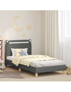 Struttura letto bambini con testata Grigio scuro 90 x 190 cm