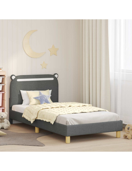 Struttura letto bambini con testata Grigio scuro 90 x 200 cm