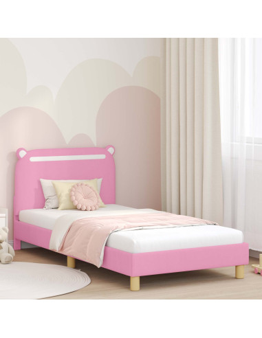 Struttura letto bambini con testata Rosa 90 x 200 cm Tessuto