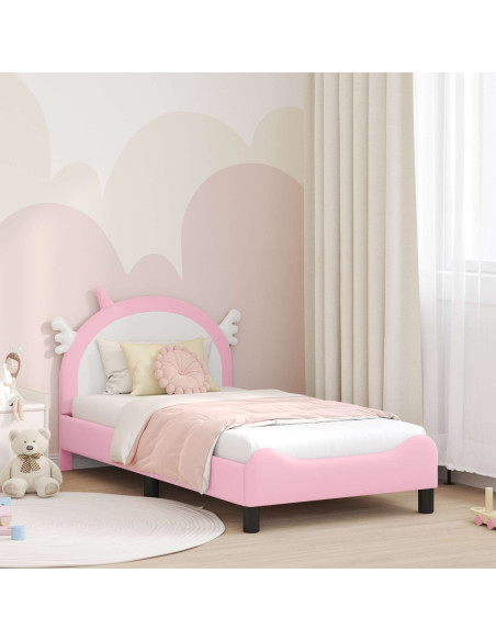 Struttura letto bambini con testata Rosa 80 x 160 cm PU