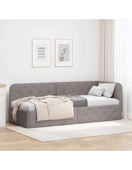 Cornice del letto ad angolo Talpa 80 x 200 cm Tessuto