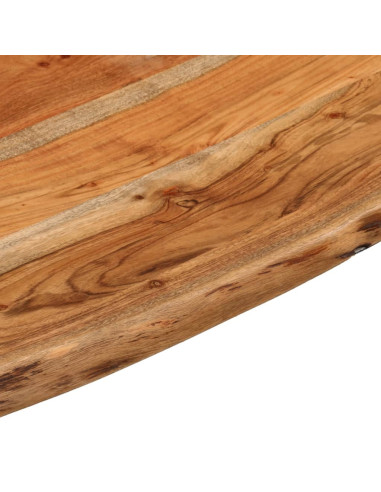 Piano Scrivania 80x80x3,8cm Quadrato Massello Acacia Bordi Vivi