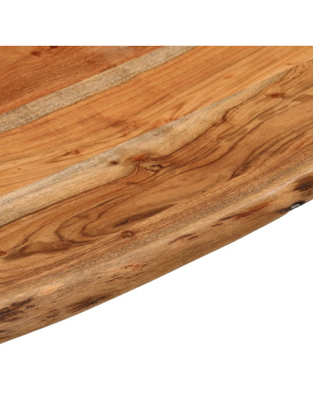 Piano Scrivania 80x80x3,8cm Quadrato Massello Acacia Bordi Vivi