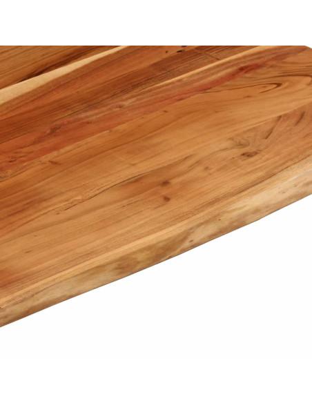 Piano Scrivania 110x80x3,8 Rettangolare Legno Acacia Bordi Vivi