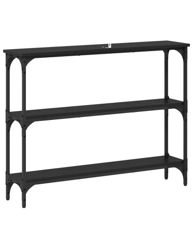 Tavolo consolle con lo scaffale Rovere nero 100 x 22,5 x 75 cm