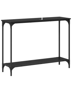 Tavolo consolle con lo scaffale Rovere nero 101 x 30.5 x 75 cm
