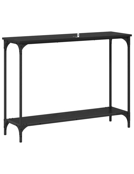 Tavolo consolle con lo scaffale Rovere nero 101 x 30.5 x 75 cm