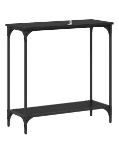 Tavolo consolle Rovere nero 75 x 30.5 x 75 cm Legno multistrato