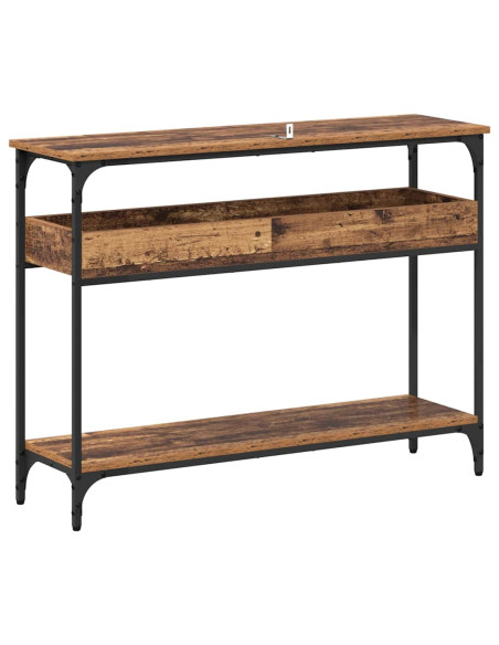 Tavolo consolle con lo scaffale Legno vecchio 100 x 29 x 75 cm