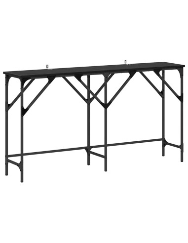 Tavolo consolle Rovere Nero 140 x 29 x 75 cm Legno multistrato