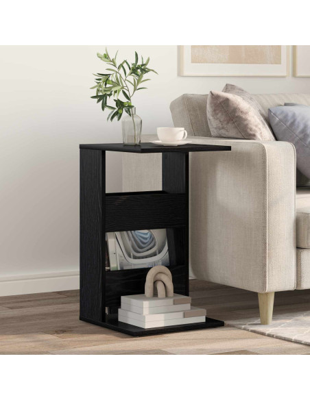 Tavolo laterale Rovere Nero 40 x 35 x 60,5 cm Legno multistrato