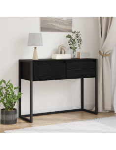 Tavolino Rovere Nero 100 x 36 x 75 cm Legno multistrato