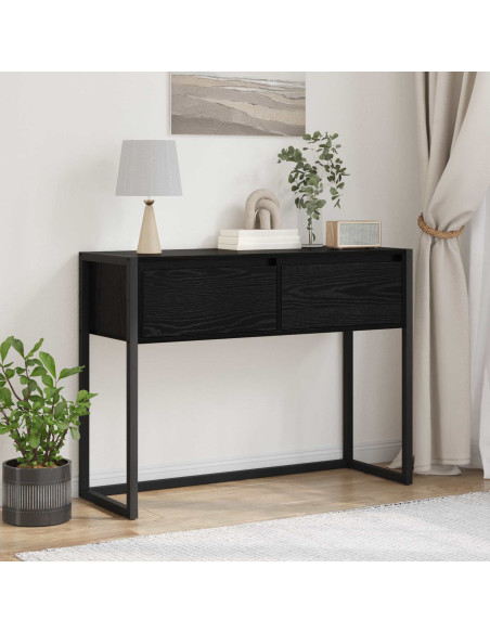 Tavolino Rovere Nero 100 x 36 x 75 cm Legno multistrato